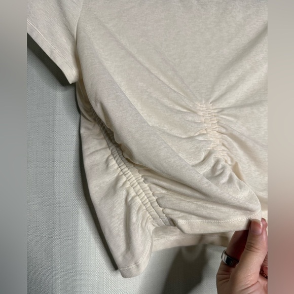 Free People Movement Ivory White Short Sleeve Crop Top - Picture 3 of 7